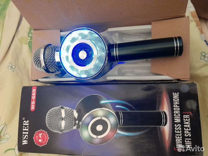 Блютуз микрофон с цветомузыкой