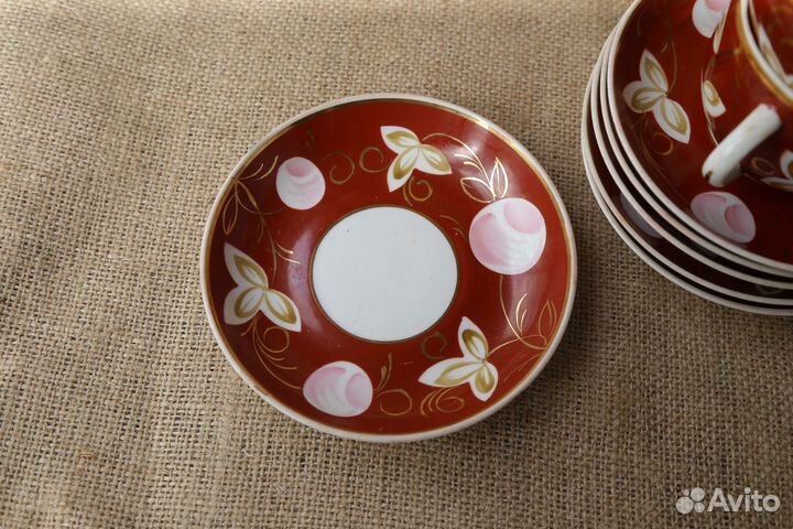 Чайная пара Вербилки дфз Жар птица Слива СССР