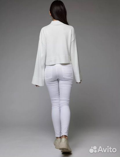 Весенний турецкий свитер короткий оверсайз