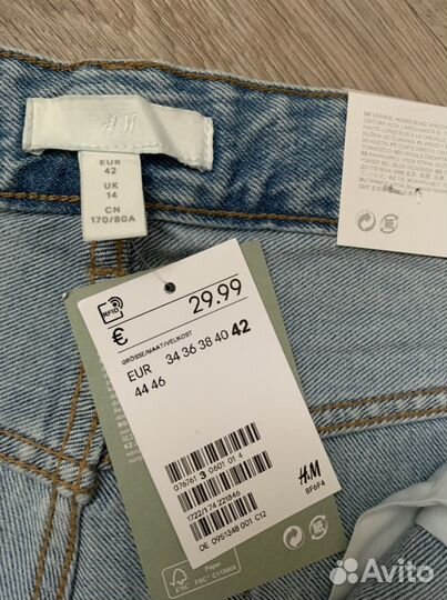 Джинсы голубые H&M 48