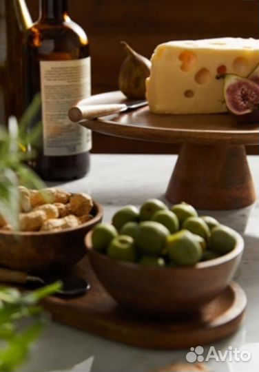 Подставка для торта из дерева манго H&M, новая