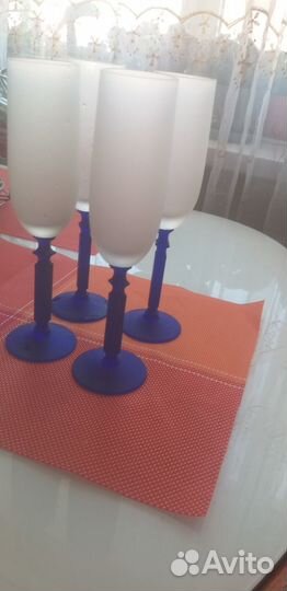 Фужеры свадебные хрустаььные.4 шт