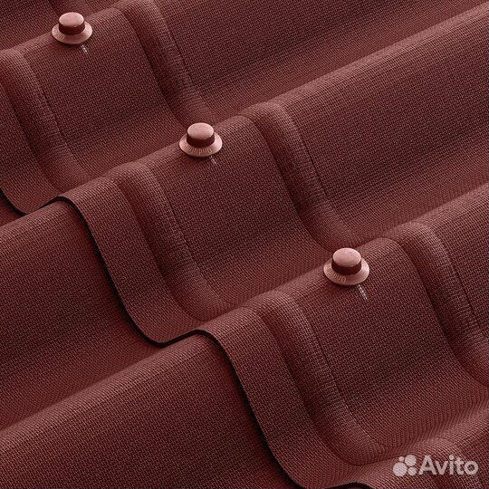 Кровельный лист ондулин Смарт 1,95*0.96м красный