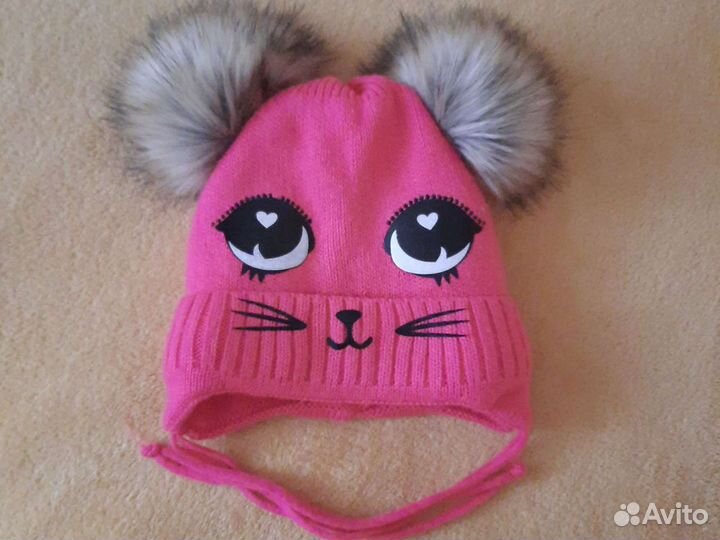 Шапка для девочки 4-6 лет зимняя
