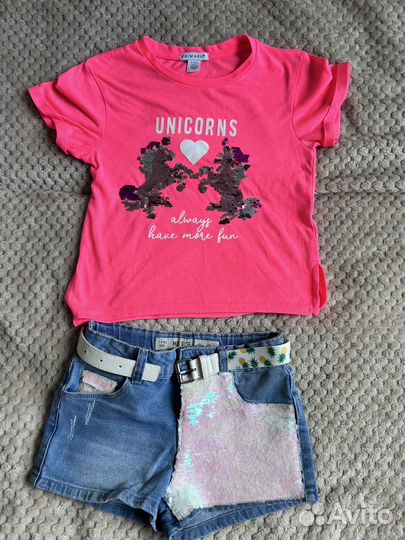 Фирменные вещи для девочки 120-130