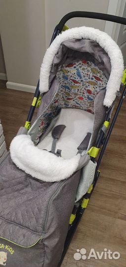 Коляска санки с колесами