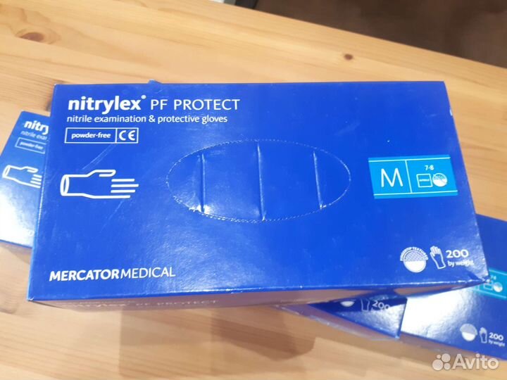 Перчатки одноразовые нитриловые М
