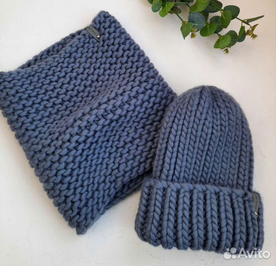 Комплект шапка и снуд женский
