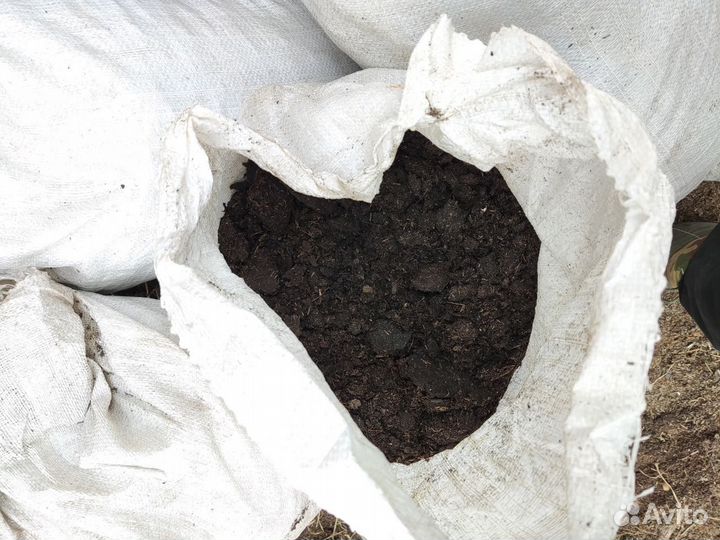 Навоз конский в мешках перегной