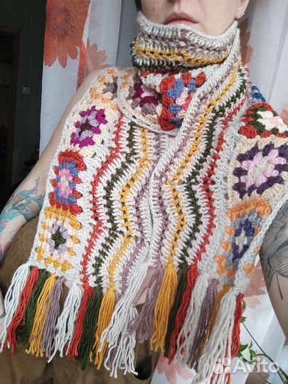 Шарф вязаный тёплый 