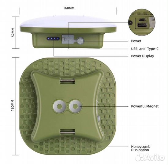Фонарь для кемпинга 15600mah 80 вт