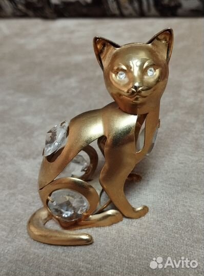 Фигурка Кошечка металл стразы Сваровски
