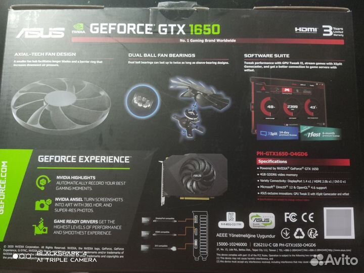 Видеокарта Asus Phoenix GTX 1650 4gb gddr6