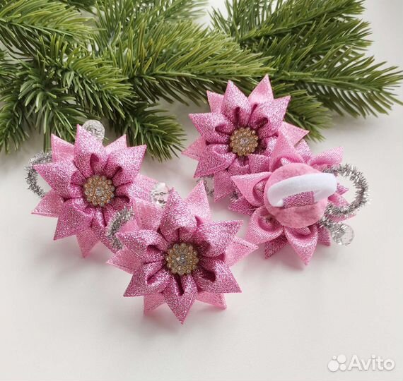 Резинка для волос. Снежинка. Украшение причёски