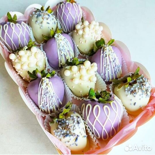 Клубника в шоколаде, бокс Лаванда