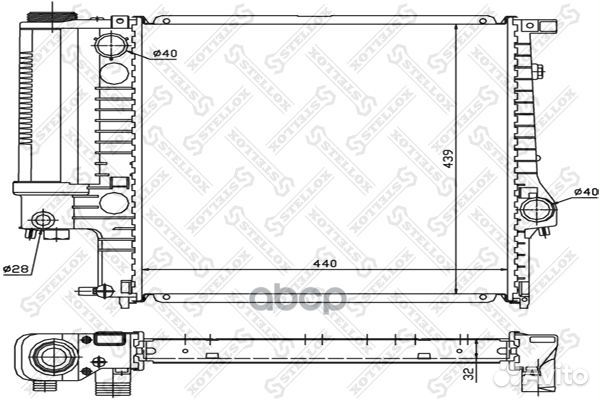 Радиатор BMW E36 1.6-2.5 90 1025023SX Stellox