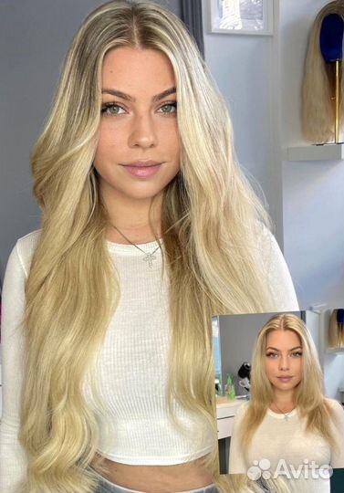 Натуральные волосы на заколках