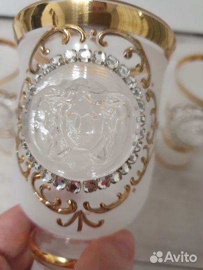 Богемское стекло фужеры стразы versace