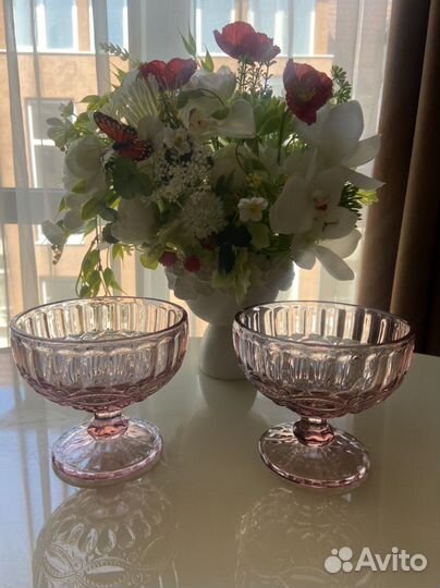 Набор креманок из цветного стекла