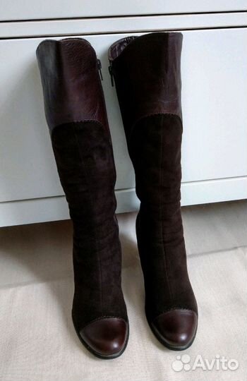 Сапоги (зима) нат замша/кожа 38р