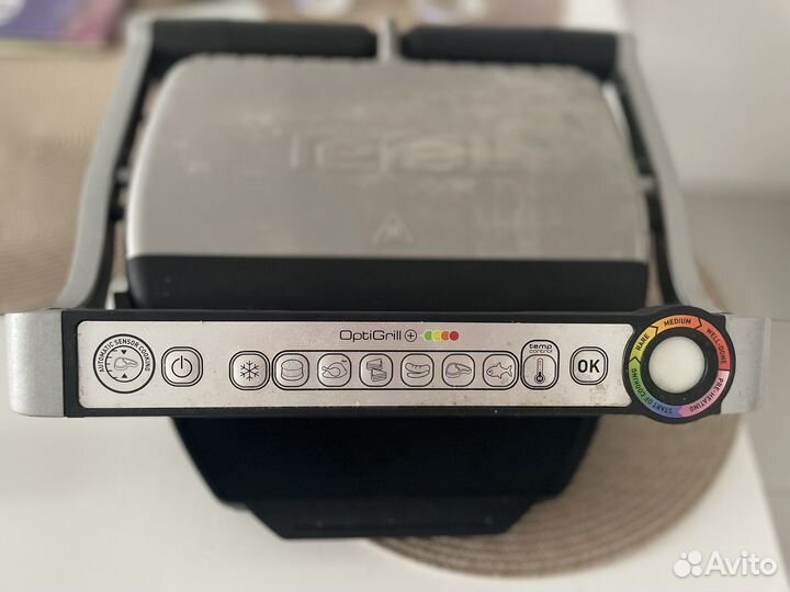 Гриль tefal optigrill+ GC712 стальной (GC712D34)