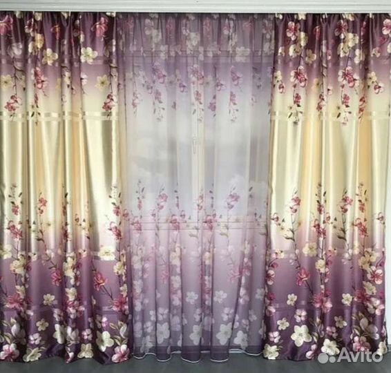 Шторы + Тюль готовый новый комплект Екатеринбург