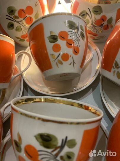 Сервиз Ветка рябины Полонное. Хрусталь в серебре