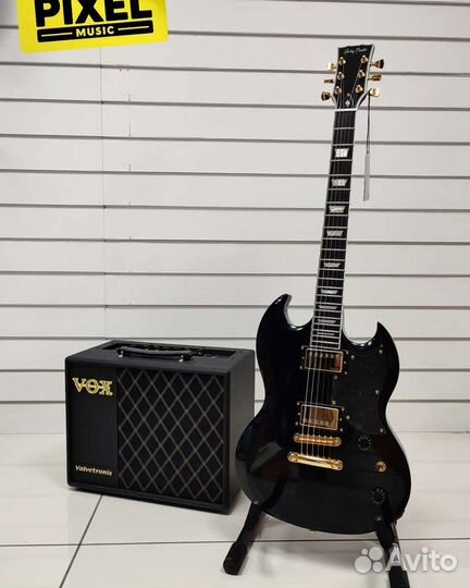 Электрогитара Harley Benton DC-DLX Gotoh Black
