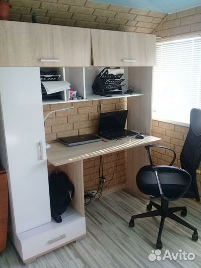 Письменный стол пкс-1 дуб сонома с белым глянцем