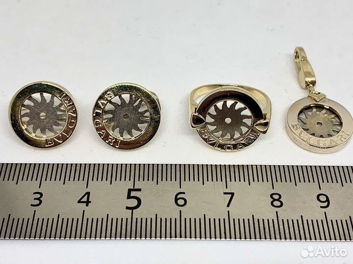 Bulgari серьги,кольцо,подвеска 585