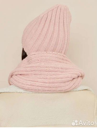 Новый зимний комплект шапка и шарф, шерсть