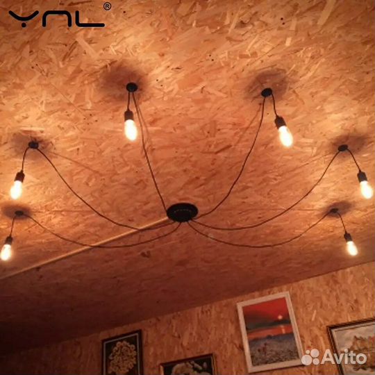 Светильник подвесной в стиле лофт паук