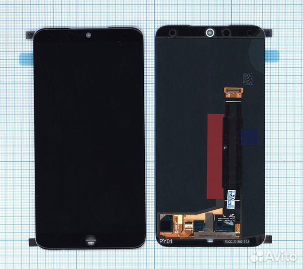 Дисплей для Meizu 15 черный с рамкой