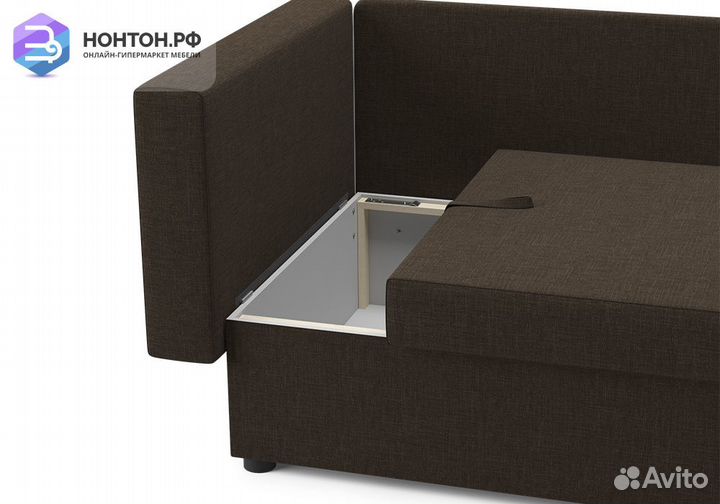 Диван еврокнижка Дагмар коричневый