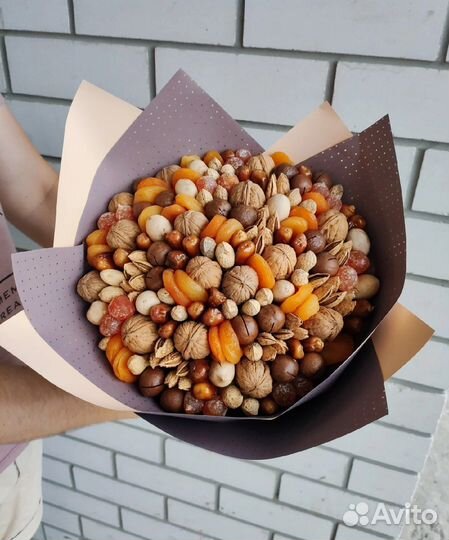 Букет из орехов, подарок, букет из сухофруктов