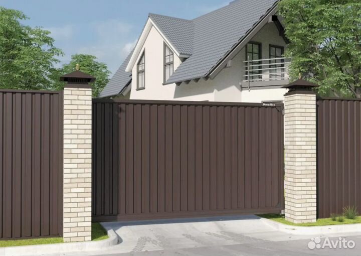 Ворота откатные алюминиевые Prestige