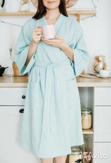 Халат кимоно льняной