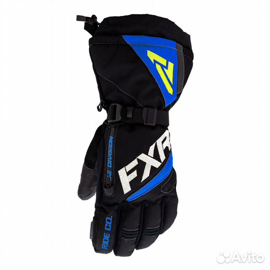 Перчатки FXR Fuel с утеплителем Black/Blue/Hi Vis