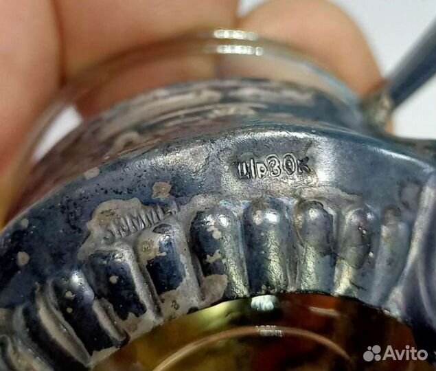 Солонка с ложечкой мельхиор СССР