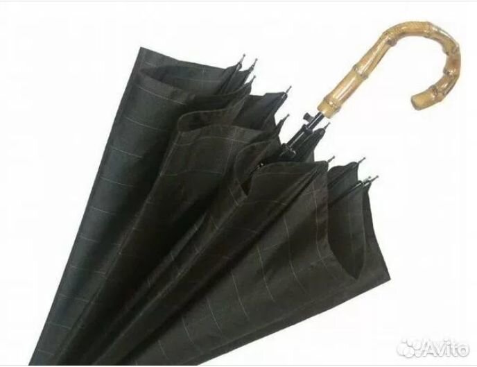 Зонт трость Три Слона 1353 10спиц бамбук т/хаки