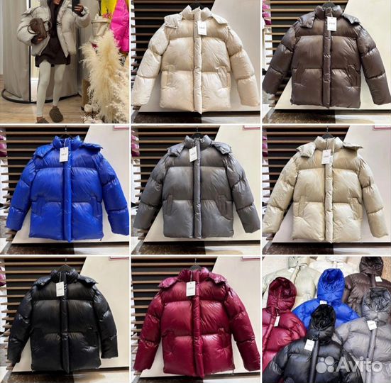 Пуховик перламутр Корея оверсайз разные