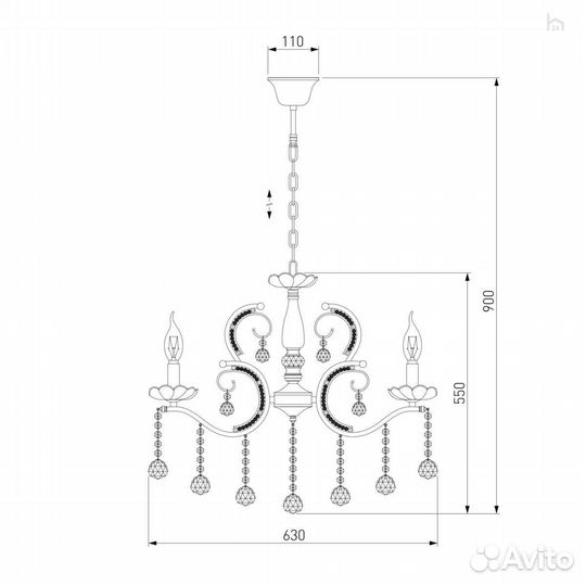 Подвесная люстра Eurosvet Brezza 10107/5 хром/дымч