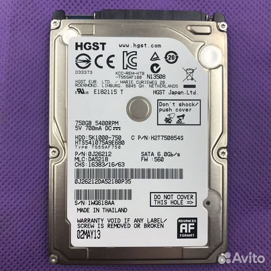 Жесткий диск hgst 750G 2.5