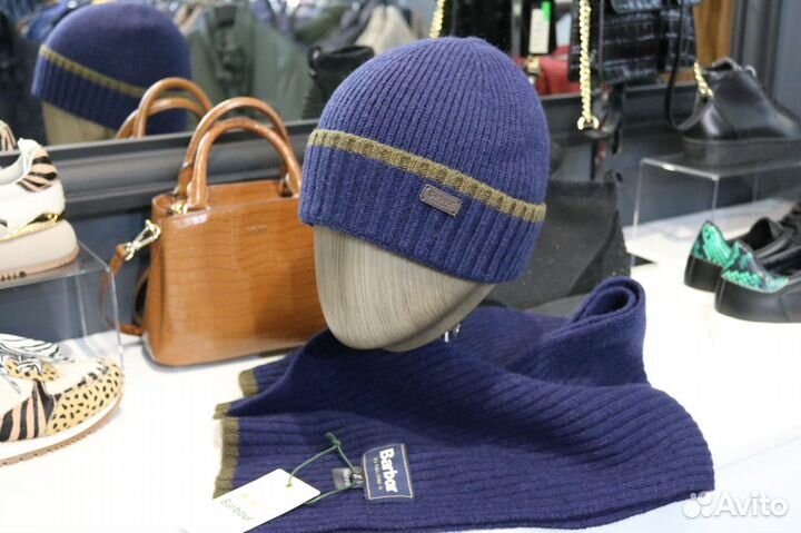 Шапка + шарф Barbour Англия оригинал.Комплект