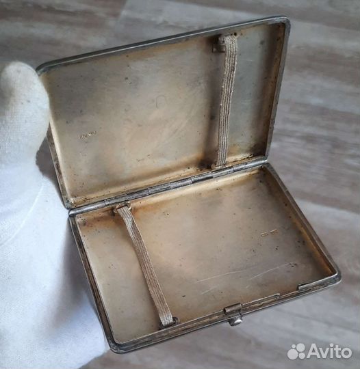 Серебряный царский портсигар с вензелем 84 проба