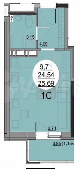 Квартира-студия, 25,7 м², 5/20 эт.