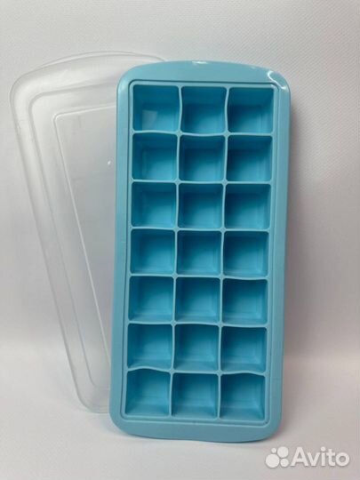 Форма для льда силиконовая с крышкой, 21 ячейка