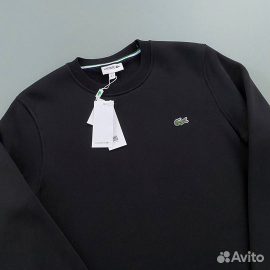 Свитшот lacoste черный с начесом