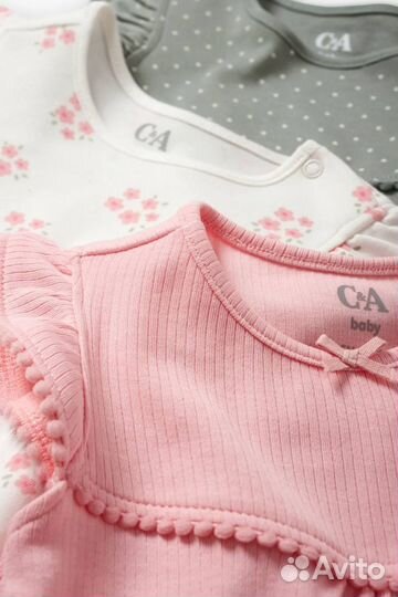 Песочники из 3-х шт. C&A р. 62, 74, 92, 98