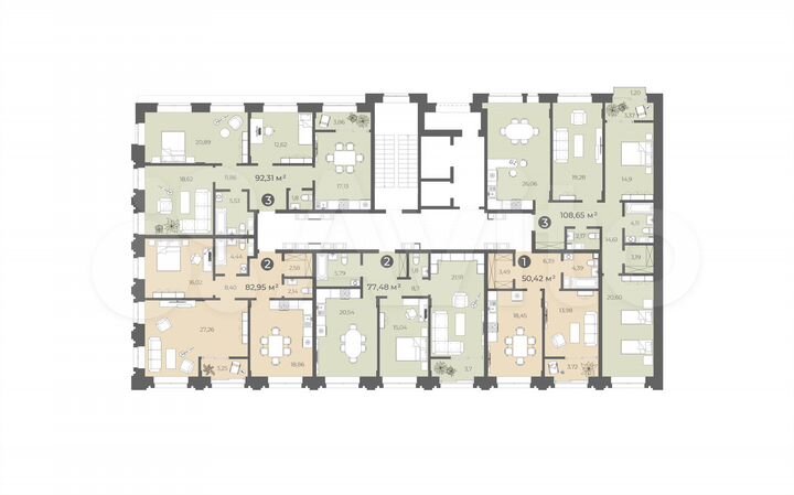 2-к. квартира, 83 м², 9/12 эт.